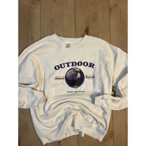 VTG 90s‎ Anvil Crewneck Pullover Size XL Eagle Outdoor Michigan Nature Flag